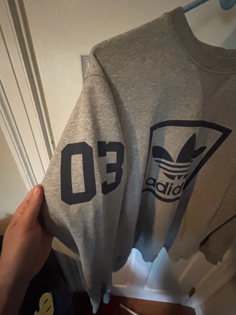 Adidas, Large, Gray Sweater